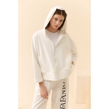 ROMAN Fafanto Yazı Baskılı Kapüşonlu Sweatshirt   Ekru Y2354103_049