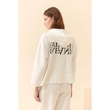 ROMAN Fafanto Yazı Baskılı Kapüşonlu Sweatshirt   Ekru Y2354103_049