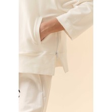 ROMAN Fafanto Yazı Baskılı Kapüşonlu Sweatshirt   Ekru Y2354103_049