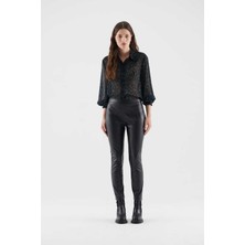 ROMAN Suni Deri Pantolon Siyah K2312043_001