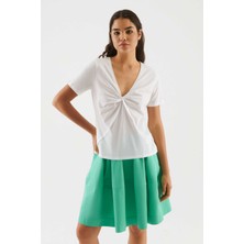 ROMAN Yakalı  Kadın Tişört Beyaz Y2254204_002