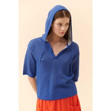 ROMAN Kapüşonlu Triko Sweatshirt Saks Y2271008_021