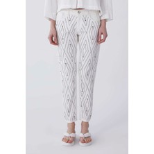 ROMAN Taş İşlemi Denim Kadın Pantolon Beyaz Y2153907_002