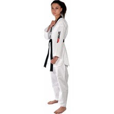 Haşado Fitilli Siyah Yaka Taekwondo Elbisesi