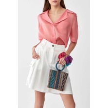 ROMAN Cep Detaylı Bol Kesim Kadın Şort Krem Y2112630_047