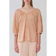 ROMAN V Yaka Truvakar Kol Bluz Bej Y2113079_024