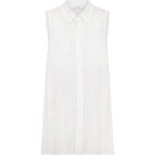 ROMAN Çizgili Kolsuz Gömlek Beyaz Y2313579_002