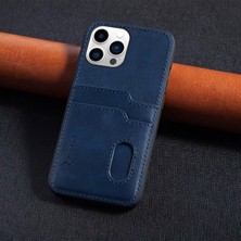 Zebana Apple iPhone 12 Pro Max Kılıf Zebana Kartlıklı Lüx Deri Kılıf Lacivert