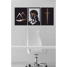 Unt Themis Duvar Dekoru  Ahşap Dekoratif 3 Lü Tablo Seti