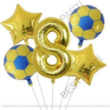 Best Parti Sarı Lacivert Futbol Topu Folyo Balon Seti Yaş 8