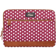 Fudela 13-14 inch Burgundy Polka Dot Macbook- Laptop Çantası