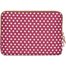 Fudela 13-14 inch Burgundy Polka Dot Macbook- Laptop Çantası