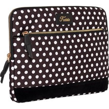 Fudela 15.6 inch Black Polka Dot Macbook- Laptop Çantası