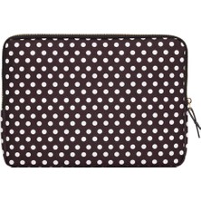 Fudela 15.6 inch Black Polka Dot Macbook- Laptop Çantası