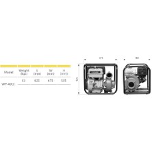 Garden Pro WP-40CI Yüksek Basınçlı Döküm Su Motoru 60 Mt-90 Ton/saat