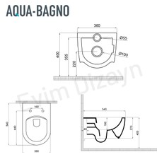 Aqua Bagno Cloud Asma Klozet 54 cm , Entegre Bataryalı Soğuk Su Girişli, Beyaz ,kapak Dahil-2 Parça