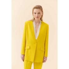 ROMAN Kruvaze Krep Kadın Ceket Sarı Y2316042_009
