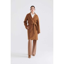 ROMAN Kuşaklı Yün Kaban Camel K2319015_035