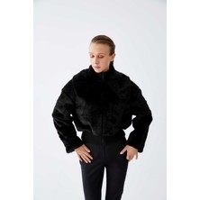 ROMAN Tüy Detaylı  Kadın Mont Siyah K2217525_001