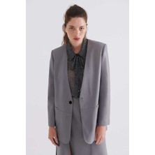 ROMAN Suni Deri  Kadın Ceket Gri K2316035_004