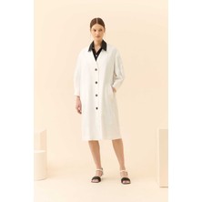 ROMAN Kemerli Uzun Kadın Trençkot Beyaz Y2218004_002