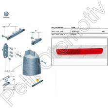 Pelit Otomotiv Transporter Sağ  Arka Tampon Reflektörü 7E0945106