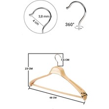 İstanbul Manken 10 Adet Yüksek Kalite 48 cm Ahşap Askı Ceket Askısı Takım Elbise Askısı