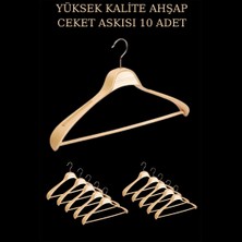 İstanbul Manken 10 Adet Yüksek Kalite 44 cm Ahşap Askı Ceket Askısı Takım Elbise Askısı