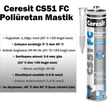 Ceresit Cs-51 Gri Poliüretan Mastik 280 Ml. Gri Mastik