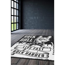 Homshtag Hızlı Yaşa Daha Fazla Salla Renkli Müzisyen Halı Müzsik Severe Hediyelik Halı Rock Halısı