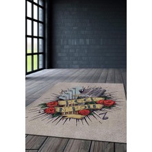 Homshtag Rock & Roll Renkli Müzisyen Halı Müzsik Severe Hediyelik Halı Rock Halısı