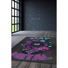 Homshtag Metalde Kal Çok Renkli Halı Metal Müzik Sever Halısı Hediyelik Müzisyen Halısı