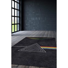 Homshtag Pink Floyd Stones Siyah Renkli Müzisyen Halısı Müzik Severlere Hediye Halı Geometrik Halı