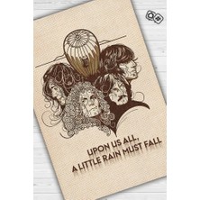 Homshtag Led Zeppelin Stones Bej Renkli Halı Minimal Müzik Temalı Halı Müzisyene Hediyelik Halı