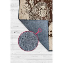 Homshtag Led Zeppelin Stones Bej Renkli Halı Minimal Müzik Temalı Halı Müzisyene Hediyelik Halı