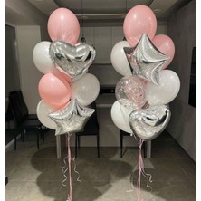 Meri Parti Kalp Yıldız Folyo Balon Set Doğum Günü Balon Set