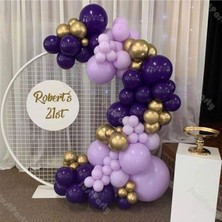 Meri Parti Mor Lila Krom Gold Balon Zinciri