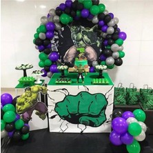 Meri Parti Hulk Adam Konsept Balon Zincir 100 Adet