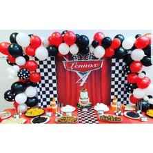 Meri Parti Cars Metalik Balon Zincir Set Balon Konsept Cars Parti Zincir