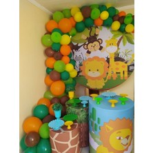 Meri Parti Dinozor Konseptli Doğum Günü Partisi 100 Adet Balon ve Zincir