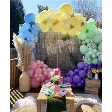 Meri Parti  Makaron Balon Renklerde Balon Zinciri