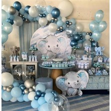 Meri Parti Erkek Bebek Doğum Günü Konsept Balon ve Balon Zincir