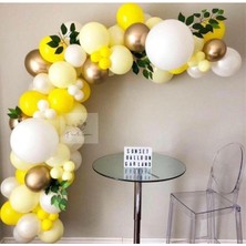 Meri Parti Krom Gold Pastel Beyaz Pastel Sarı Metalik Sarı Renklerde Balon Zincir