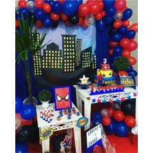 Meri Parti Siderman Konsept 100 Adet Metalik Balon ve Balon Zinciri
