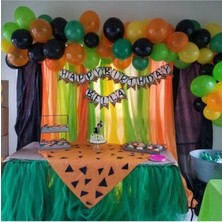 Meri Parti Taş Devri Konsept 100 Adet Balon ve Balon Zinciri Metalik Balon