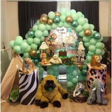 Meri Parti Krom Gold Krom Yeşil Mint Yeşil Orman Temalı Balon Konsept ve Zincir