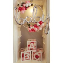 Meri Parti Baby Konsept Folyo Balon 50 Adet Latex Balon ve Zincir