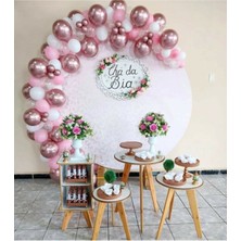 Meri Parti  Krom Pembe Pastel Balonlar Balon Zinciri