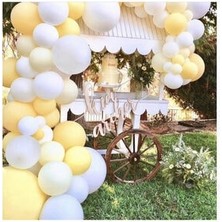Meri Parti 100 Adet Sarı Beyaz Soft Balon ve Zinciri