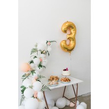 Meri Parti 3 Yaş Doğum Günü Parti Set Balon Set 3 Yaş Folyo Rakam Balon Set